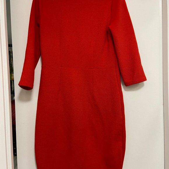 Boden Bronte Ottoman Red Orange Dress 4L - Picture 3 of 4